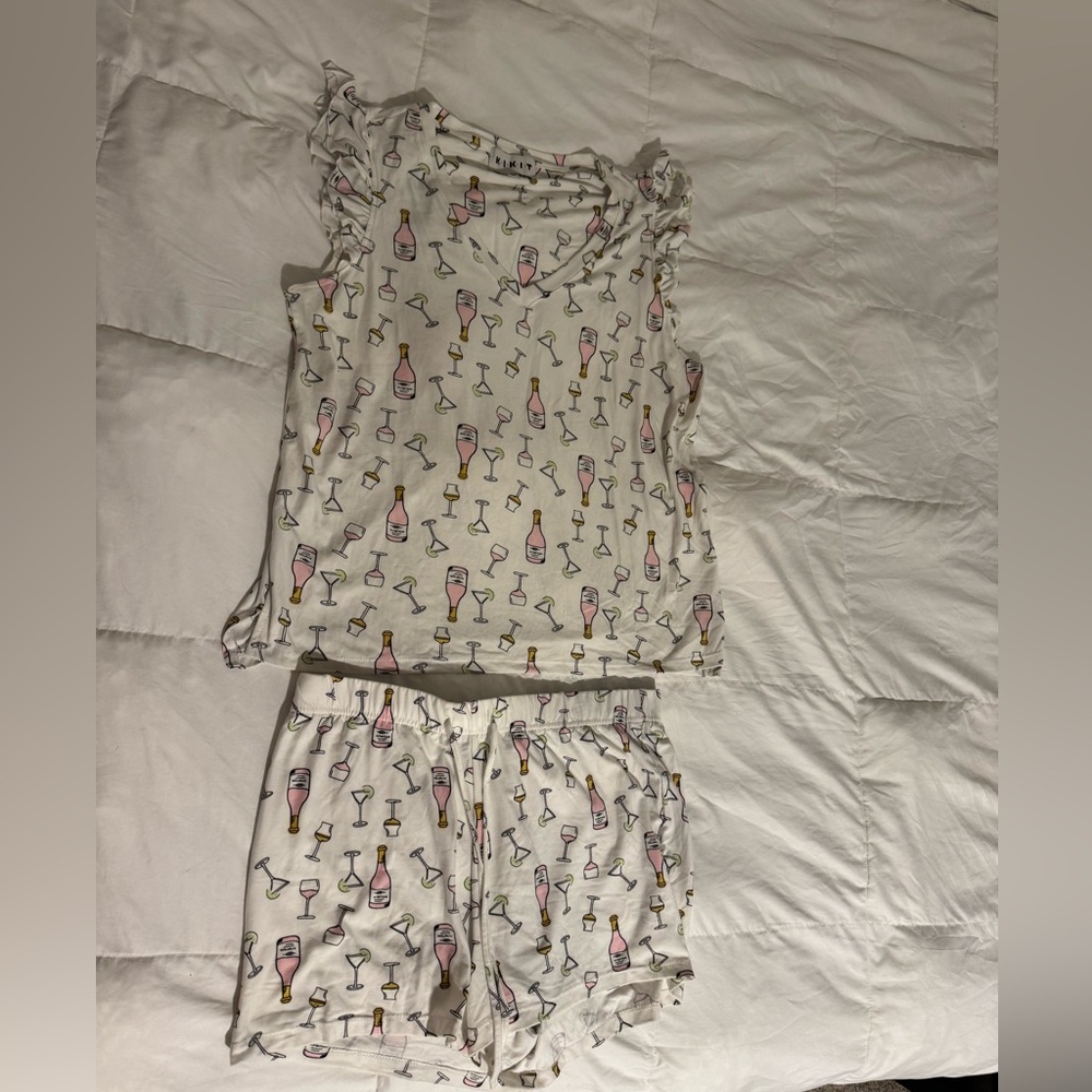 Cute Cocktail Print Pajama Set